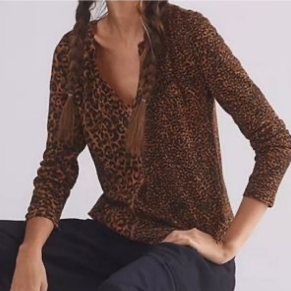 Pilcro Anthropologie Leopard Print Top Size M - Picture 12 of 14